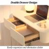 Wall Mounted Floating Makeup Desk with 2 Drawers - Wooden Dressing Table for Bedroom and Living Room view 4