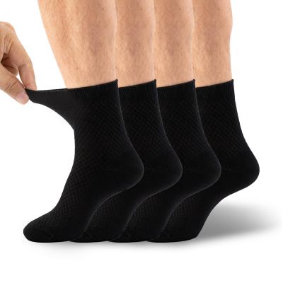 4 Pairs Moisturizing Socks for Dry Feet Overnight 8.7", Eczema Socks Women for Cracked Heel Foot Care Spa Sleeping Travel, Black