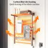 Towel Warmer Rack, Electric Heated Drying Rack with Temperature Control, Wall Mounted, Timer, Top Shelf, Hard-Wired & Plug-in view 3