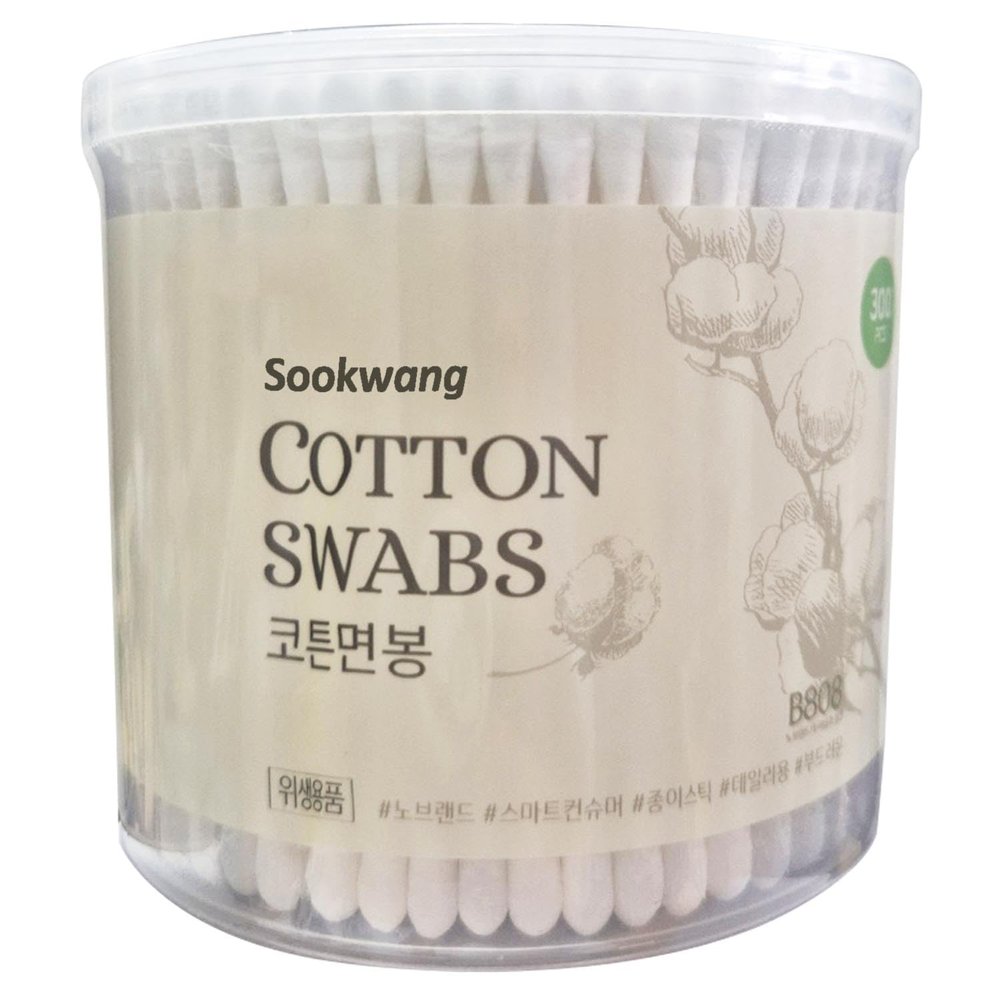 300 Count Cotton Swabs with Paper Sticks  Strong & Durable, Non-Fuzzy Tips, Ideal for Makeup Touch-Ups, Bath Time, and Gentle Everyday Use