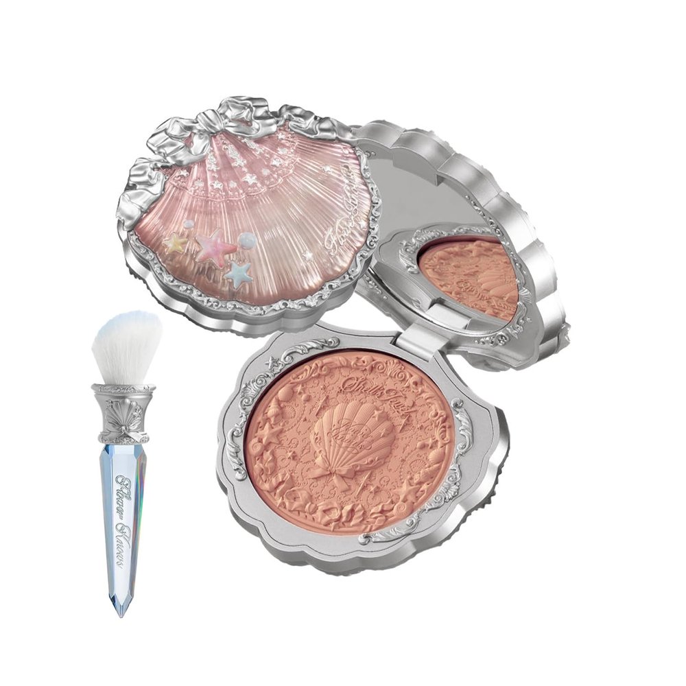 Flower Knows Shell's Jewel Silk Satin Blush+Blush Brush