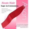 Aison Red Tape in Hair Extensions Real Human Hair 20 Inch 50G 100% Remy Human Hair Extensions Silky Straight for Women 20 Pcs/Package view 4