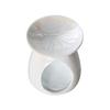 Ceramic Oil Burner Wax Warmer, Pearl Glaze Finish, White, Pink, Gray Colors, Teardrop Design, 4.29x4.8 Inch (White) view 1