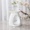 Ceramic Oil Burner Wax Warmer, Pearl Glaze Finish, White, Pink, Gray Colors, Teardrop Design, 4.29x4.8 Inch (White) view 3