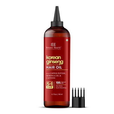 Botanic Hearth Hair Oil for Hair Growth | Strengthening Dry, Frizzy, Damaged Hair & Scalp Treatment | No Parabens or Harmful Sulfates | All Hair Types | Korean Ginseng Hair Oil - 6.7 Fl Oz