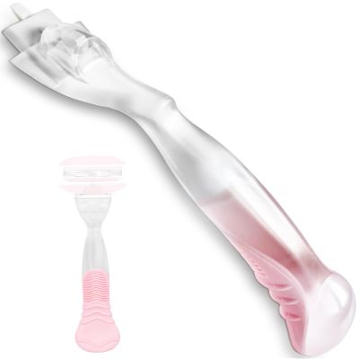 Replacement Razor Handle Compatible with Gillette Venus, Non-Slip Ergonomic Grip, Handle Only, Pink, 1 PCS
