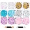 Body Glitter Face Glitter, Hair Glitter for Kids, 12 Shapes Fine Chunky Glitter Gel for Women Girls Makeup Sparkles Party Mermaid Sequins Rave Accessories Singer Concerts Festival (6 Colors) view 1
