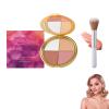 Glowjiu Glow Gallery Highlighting Eye & Cheek Palette,Glowjiu Highlighting Eye & Cheek Palette,4-In-1 Highlight Shades Makeup for Blush,Eye & Cheek palette with Brush view 1