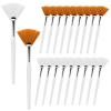 20 Pcs Fan Brushes Facial Applicator Brush, Washable Reusable Cosmetic Brushes Soft Makeup Face Mask Tools for Skincare, Mud, Peel, Cream (White, Yellow) view 1