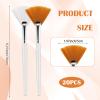 20 Pcs Fan Brushes Facial Applicator Brush, Washable Reusable Cosmetic Brushes Soft Makeup Face Mask Tools for Skincare, Mud, Peel, Cream (White, Yellow) view 2