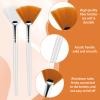 20 Pcs Fan Brushes Facial Applicator Brush, Washable Reusable Cosmetic Brushes Soft Makeup Face Mask Tools for Skincare, Mud, Peel, Cream (White, Yellow) view 3