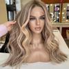 13x6 Highlight Brown Ash Blonde Colored Wigs Brazilian Virgin Human Hair Loose Body Wave HD Transparent Lace Front Wig Pre Cut Pre Bleached Natural Hairline 150% Density 18inch view 1
