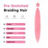 Pre Stretched Braiding Hair 26 inch Pink Braiding Hair for Black Women 3Packs Crochet Boho Braiding Hair Non Toxic (26 Inch 3packs, Pink) view 2