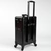 iumLeap Makeup Train Case Beauty Trolley Case, Storage Cart Beauty Profession Trolley Cosmetic Case Aluminum Alloy High Capacity Universal Wheel with Makeup Box Toolbox/Black, Black view 2