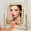 Crystal Vanity Mirror with Lights 3 Color Changing Dimmable 360 Rotation Diamond Rectangle Crystal Lighted Makeup Mirror for Tabletop Desk Makeup Vanity Mirror with Lights view 1