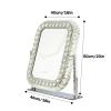 Crystal Vanity Mirror with Lights 3 Color Changing Dimmable 360 Rotation Diamond Rectangle Crystal Lighted Makeup Mirror for Tabletop Desk Makeup Vanity Mirror with Lights view 2