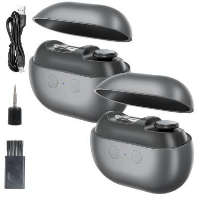 2025 New Upgraded Smart Nail Clippe with LED Light - Safe Toe & Fingernail Trimmer for Seniors, Adults, Kids, Baby (2Pcs-Gray)