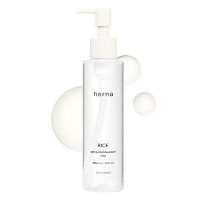 Herna Rice Pore Care PHA Blackhead Remover Cleansing Oil - Makeup & Blackhead Remover, Pore Care with PHA & 10 Seed Oils, Lightweight Pore Cleanser, for Normal & Oily Skin 5.07fl.oz(150ml)