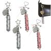 Atlodas Lipstick Holder Stainless, Chic Lip Gloss Holder with Mirror, 2in1 Lipstick Holders for Purse, Keychain Lipgloss, Small Bling Crystal Lipsticks Storage Bag Key Chain (4 Pcs) view 1