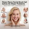 3 Pcs Lip Scrub Brush, Silicone Lip Scrubber Exfoliator, 3-in-1 Double-Sided Lip Brush Tool for Men Women Lip Lightening, Gentle Lip Exfoliator Scrubber Tool for Dark Lips view 3
