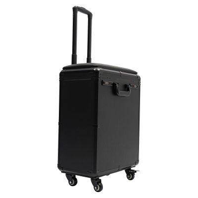 Ageanbri Rolling Makeup Case Tattoo Travel Station with 3 Drawers Adjustable Tattoo Armrest Portable Trolley with Universal Wheels for Cosmetologist, Nail Artist, Barber, Hair (Acrylic)