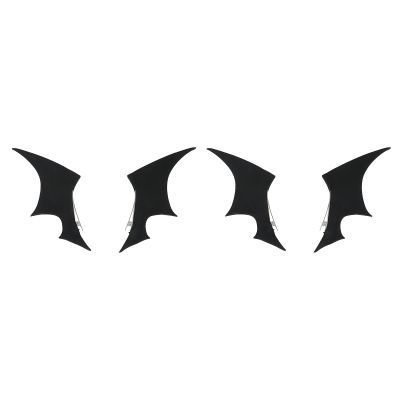 4 PCS Halloween Bat Wings Hair Clips for Women Girls Devil Horns Gothic Hair Pins Cute Black French Barrettes Headdress Halloween Cosplay Costumes Hair Clips Accessories Bachelorette Rave Party Favor