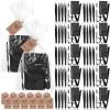 Lanties 12 Set 6 Pcs Eyebrow Tweezers Kit Christmas Stocking Stuffers Professional Stainless Steel Tweezers Set for Women and Men Facial Hair Splinter and Ingrown Hair Removal(Black) view 1