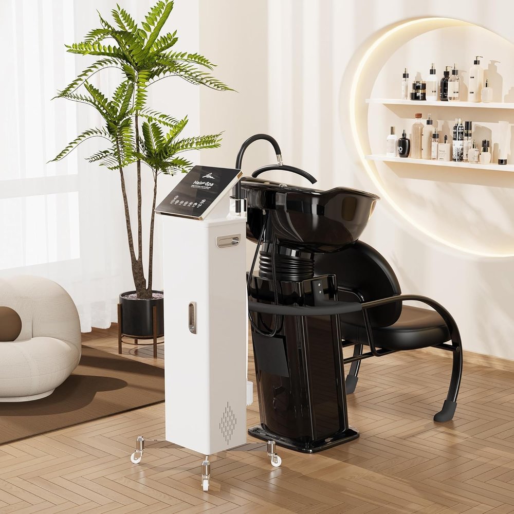 Baasha Mobile Head Spa Equipment for Salon & Home Water Circulation System, with Steam & Light Therapy Function, Temperature Control and Timing All-in-one Water Circulation Machine