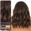 Novastel Short Ombre brown Shoulder Length Wavy Bob Wigs Human Hair with Pre Cut Lace Middle Part Heat Resistant for Women Daily Party (brown mix blonde,14 Inch) view 4