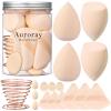 17PCS Makeup Sponges Set with 6PCS Powder Puff, 3PCS Mini Makeup Sponges Blender, 3PCS Foundation Mini Make Up Sponge Puff and 1PCS Make Up Sponges Holder view 1