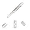 VOCOSTE 1 Pc Hollow Style Eyebrow Tweezer for Bathroom Travel Hotel Silver Tone view 3
