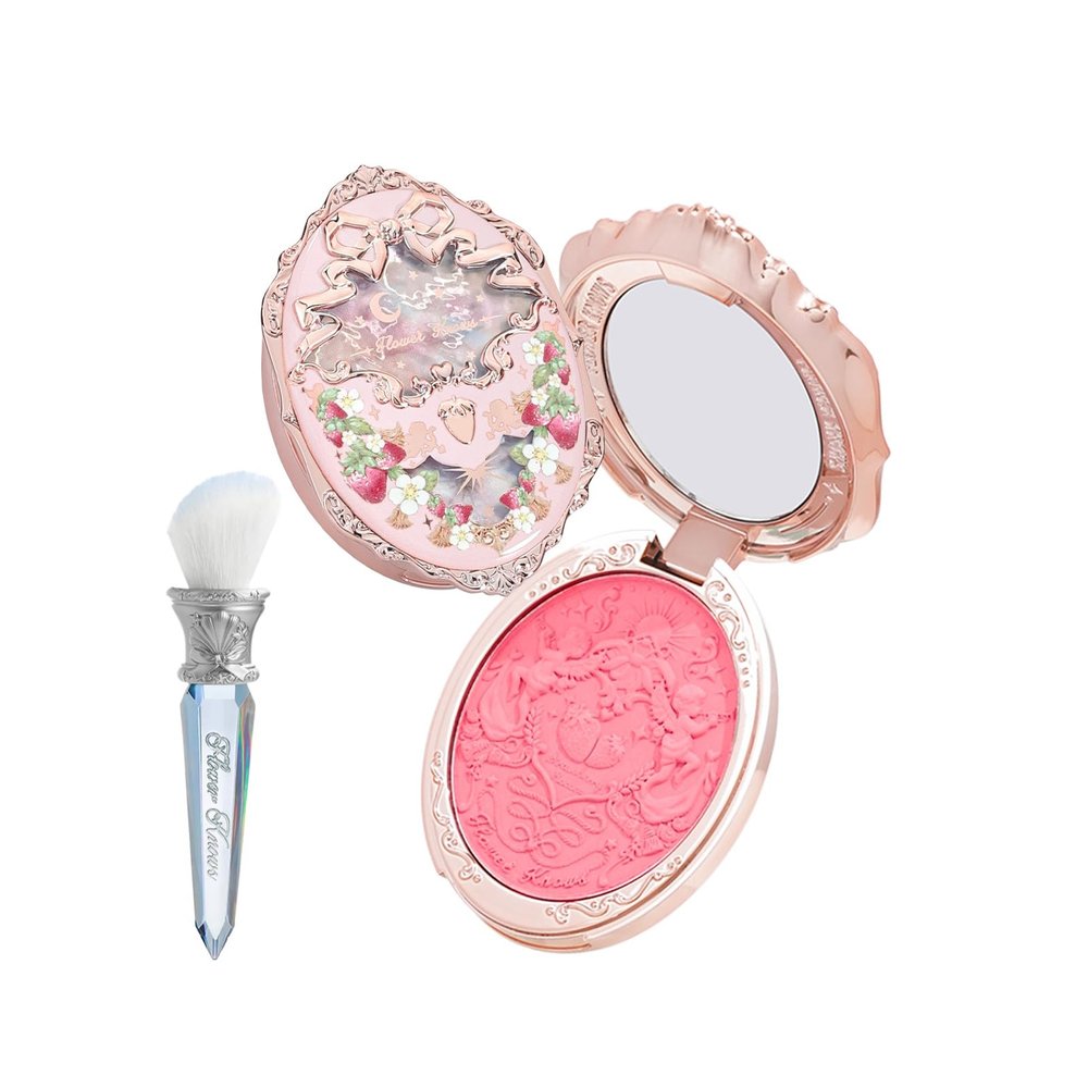 Flower Knows Strawberry Rococo Embossed Blush+Blush Brush Set