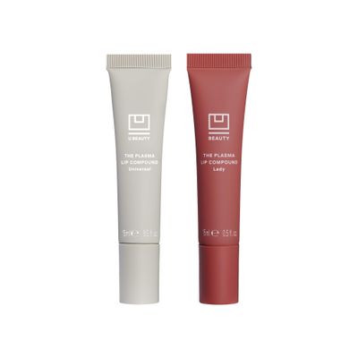 U Beauty The PLASMA Lip Compound Duo  Universal (Clear) + Lady (Warm Nude-Mauve) | Contouring & Hydrating Lip Treatment with SIREN Capsule Technolog for Visibly Fuller, Smoother Lips