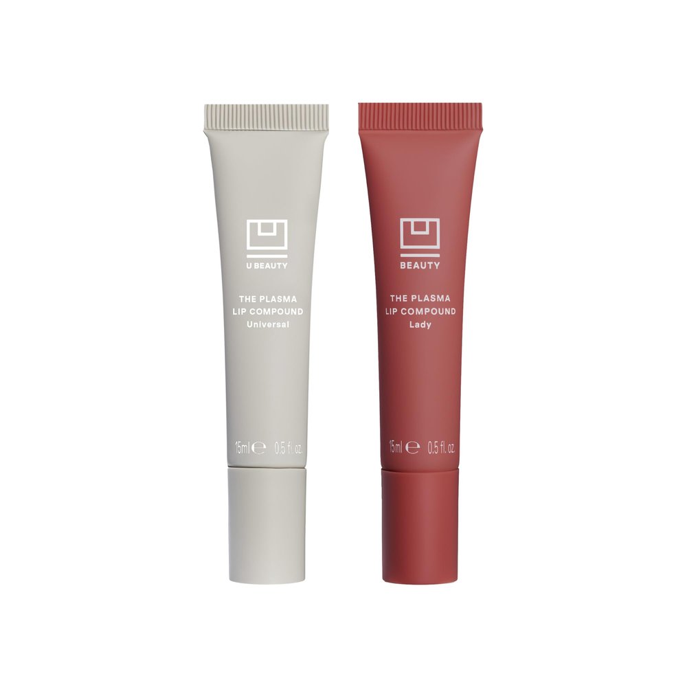 U Beauty The PLASMA Lip Compound Duo  Universal (Clear) + Lady (Warm Nude-Mauve) | Contouring & Hydrating Lip Treatment with SIREN Capsule Technolog for Visibly Fuller, Smoother Lips