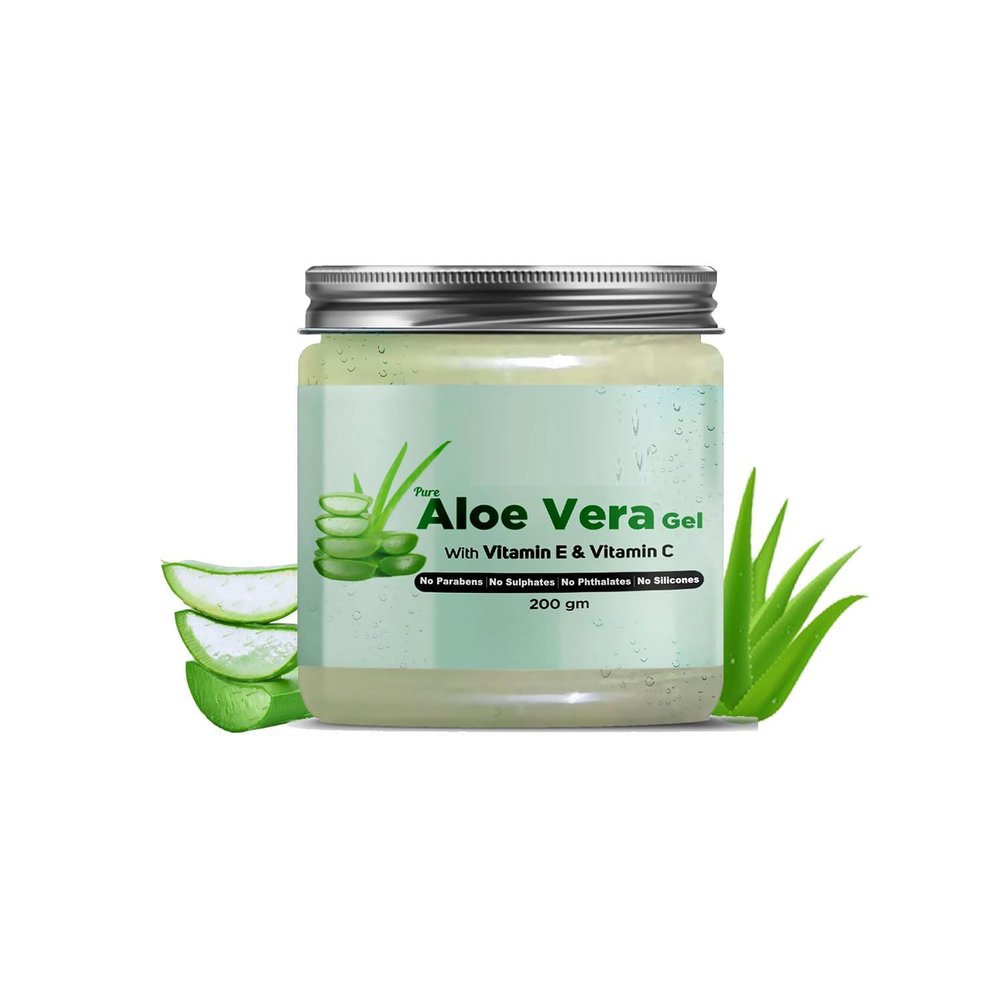 A,loe Ver,a Gel Moisturizer for Face & Hair Aloe Gel Enriched with Vitamin E for Soothing Skin Paraben & Silicone Free 200g