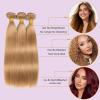 Honey Blonde Straight Human Hair Bundles 08 10 12 Inch Brazilian Human Hair view 2