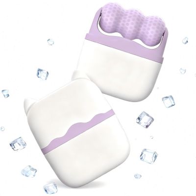 Ice Roller for Face and Eyes,Valentines Day Gifts for Her Him,2 in 1 Face Roller and Travel Case,Facial Skin Care Tools,Gifts for Her Women Mom Wife(Purple)