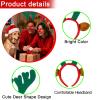 YUMUWBL 12 Pcs Christmas Reindeer Headbands with 12 Pcs Reindeer Red Nose, Funny Cute Xmas Deer Hairbands with reindeer ears for Christmas Party Favors Family Holiday(Green,Brown,Red) view 3