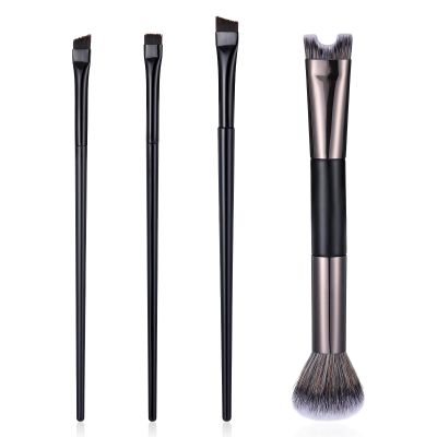2pcs Nose Contour Brushes Set 2-In-1 U-Shaped Fluffy Brush and Angled Tilt Brush for Nose Sculpting and Defining