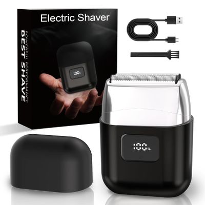 YOXSPD Electric Foil Shavers for Men: Mini Electric Razor with 3 Floating Blades, LED Display, Dual Speed - IPX7 Waterproof Wet/Dry Cordless Razor, USB Fast Charging, Travel Lock