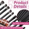 10 Pcs Eye Makeup Brushes Set, Professional Eye Smudging Defining Eyeshadow And Eyeliner Including EyebrowEyeliner Brush, Smudge Brush, Different Types of Eyeshadow Brushes view 2