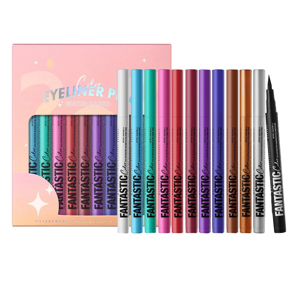 AOYEBO 12-Color Eyeliner Set - Multi-Use Waterproof Formula & Smudge-Proof Pigmentation, Vibrant Color Eye Liners for Party Halloween Festival Makeup (Quick-Dry)