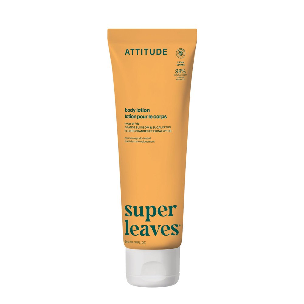 ATTITUDE Body Lotion, EWG Verified, Vegan & Cruelty-Free, Hydrating Moisturizer for Dry Skin, Non-Greasy, Skin Care, Orange Blossom & Eucalyptus, 8 Fl Oz