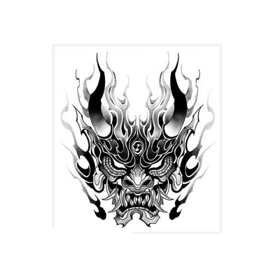 2pcs Prajna Chest Dark Temporary Tattoo Stickers For Men And Women, Semi Permanent, Non Reflective, Waterproof, Lasting For 2 Weeks, Fake Tattoos