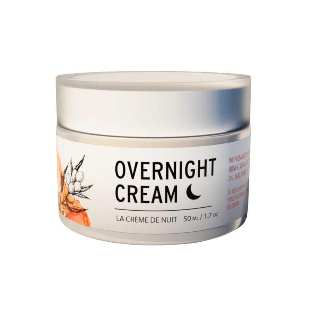 Bee by the Sea Overnight Cream with Sea Buckthorn & Honey - 1.7 oz Moisturizer for Nighttime Skincare