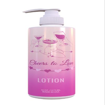 Bachelorette Lotion  Pink Gradient Cheers to Love | Fresh Green Tea & Lemon | 1 Pack 16 oz Pump | Bridal Shower Party Favor, Decor | Paraben-Free, Made in USA