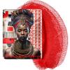 AFRIKI African Net Sponge  Exfoliating Body Scrubber, Black Owned & Rooted in Africa, All Skin Types | 45 in Long (Red) view 1