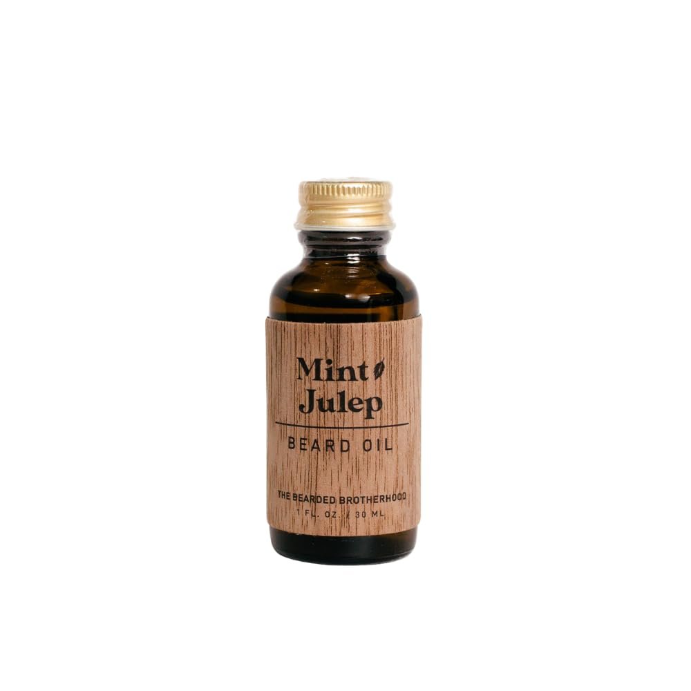 The Bearded Brotherhood TBB Mint Julep Beard Oil Sweet Bourbon & Fresh Mint Scent Premium Conditioning Oil for Soft, Healthy & Itch-Free Beards, 1 oz