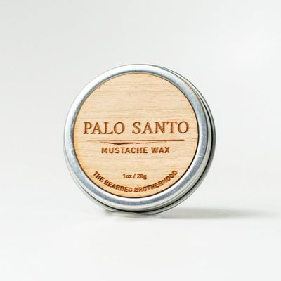 The Bearded Brotherhood TBB Palo Santo Classic Mustache Wax Aromatic Palo Santo Scent Strong Hold Grooming Wax for Men, 1 oz