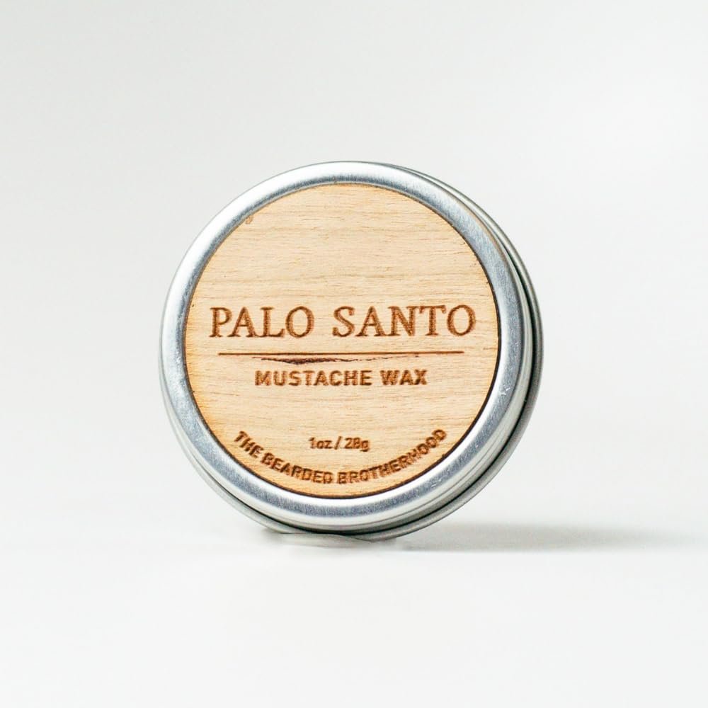 The Bearded Brotherhood TBB Palo Santo Classic Mustache Wax Aromatic Palo Santo Scent Strong Hold Grooming Wax for Men, 1 oz